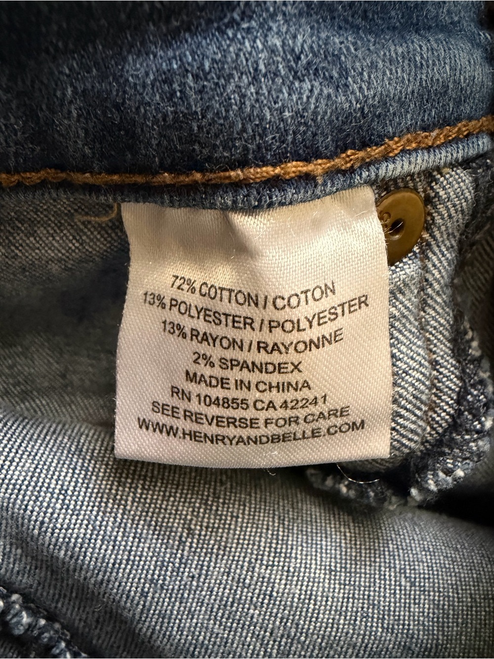Henry & Belle Dark Blue women’s Jeans with Contrast Stitching - Picture 3 of 14